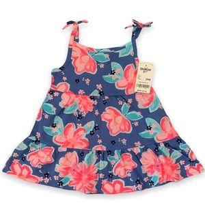OshKosh Baby Girl Floral Cotton Dress Size 24 Months NWT